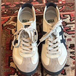 Onitsuka Tiger White and Navy Sneakers